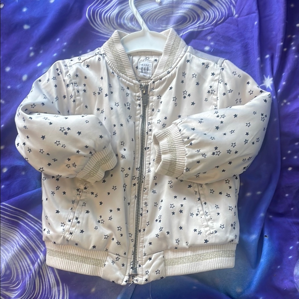 Kids Star Print Jacket - Cream